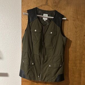 Guess Women's Utility Vest in Olive and Black